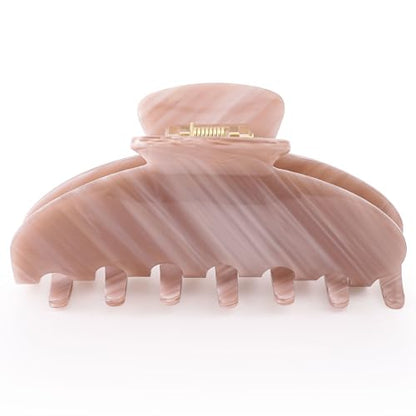 Hair Claw Clips for Thick Hair, Nonslip Large Hair Clips for Women | Celluloid Butterfly Jaw Clips, Big Acetate Brown Claw Clip Strong Hold for Women，Jumbo French Hairclip 4inch - color: Mocha Claw Clip