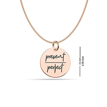 LeCalla 925 Sterling Silver Encouraging Jewelry Gift for Women | Courage, Strength, Believe, Motivational, Inspirational & 3D Bar Necklace | Inspirational Message Pendant Necklace Jewelry - color: Present-Perfect