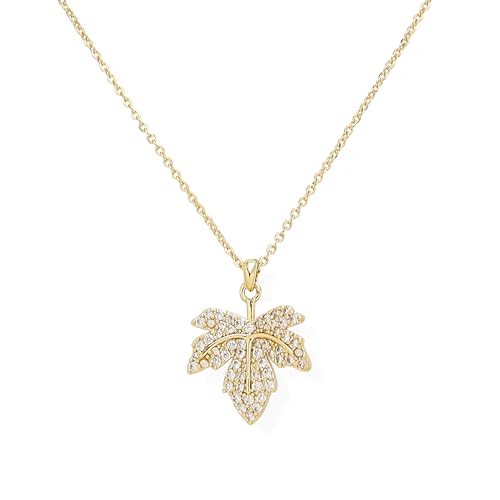 Jean Beau Dainty Pendant Necklaces for Women, Cute Chain Necklace Jewelry Gift - color: Gold Leaf