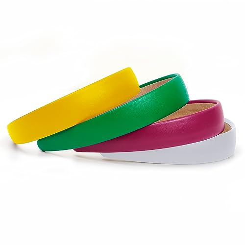 WOVOWOVO 1Inch Leather Headbands for Women, Non Slip Soft PU Hair HeadBands Diademas Para Mujer De Moda Cute Beauty Fashion Hairbands Hair Accessories - color: Multicolor-D