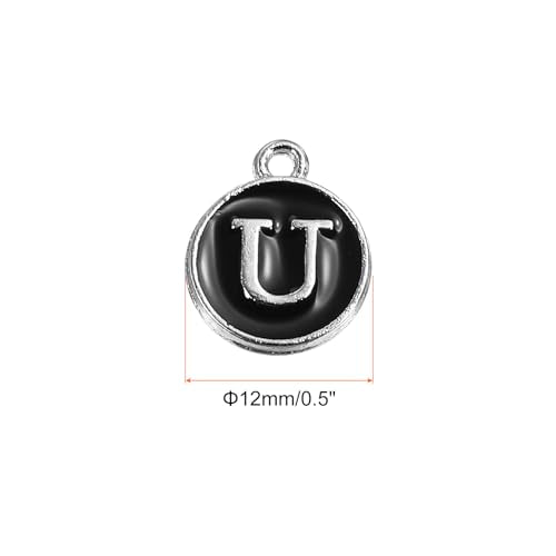 MECCANIXITY Alphabet Enamel Letter Charm Jewelry Charm Pendant for Jewelry Making, Bracelet, Craft - style: U