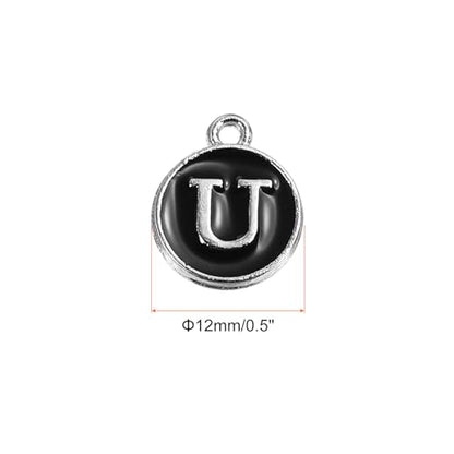 MECCANIXITY Alphabet Enamel Letter Charm Jewelry Charm Pendant for Jewelry Making, Bracelet, Craft - style: U