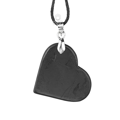 Shungite Pendants - Various Geometric Shapes - Authentic Stone - Certified - style: Heart