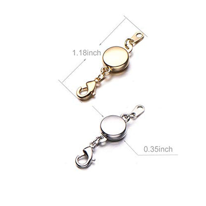 Zpsolution Locking Magnetic Clasps for Jewelry Necklaces Bracelets | Light and small keep the clasp in back, Easy to Use, Strong Magnet, Flat Design, Magnetic Necklace Clasps And Closures - color: 4 Gold and 4 Silver