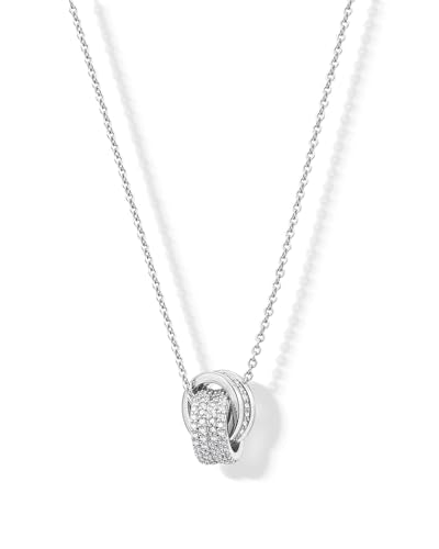 14K Gold Plated CZ Minimalist Dainty Pendant Necklace | Gold Necklace for Women | Daily Wear Gold Jewelry - color: silver