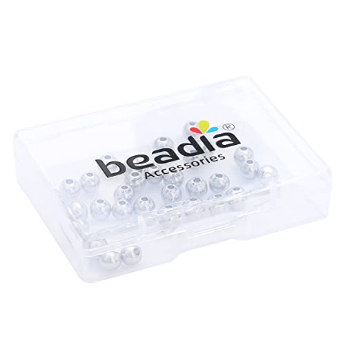 Platinum Plated Round Spacer Beads 6mm 30pcs for Jewelry Making Findings Non Tarnish - color: Platinum, size: 6mm