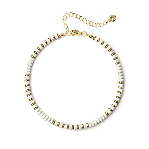 XIJIN Natural Stone Beaded Anklets for Women Handmade Beach Boho Turquoise Beads Ankle Bracelet Jewelry Gift for Her - color: C