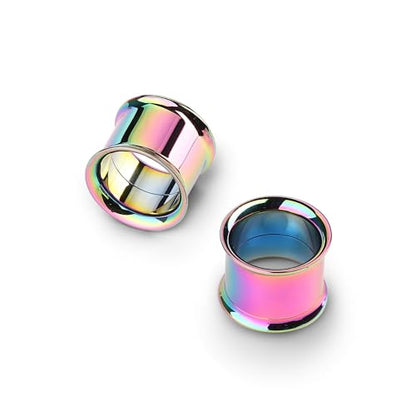 2Pcs G23 Titanium Double Flared Earrings Internally Threaded Gauges for Ears Weights Eyelet Tunnel Plug Stretching Kit From 3mm to 25mm Women Men - color: Rainbow, size: 14mm-9/16"