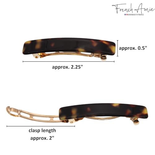 French Amie Bar Tokyo Small 2 1/4 Inch Hair Clip Barrette | Handmade Cellulose Acetate Durable Grip For Women Girls Teens Everyday Style - color: Tokyo