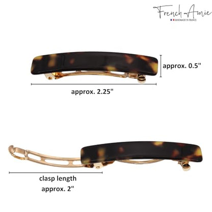French Amie Bar Tokyo Small 2 1/4 Inch Hair Clip Barrette | Handmade Cellulose Acetate Durable Grip For Women Girls Teens Everyday Style - color: Tokyo