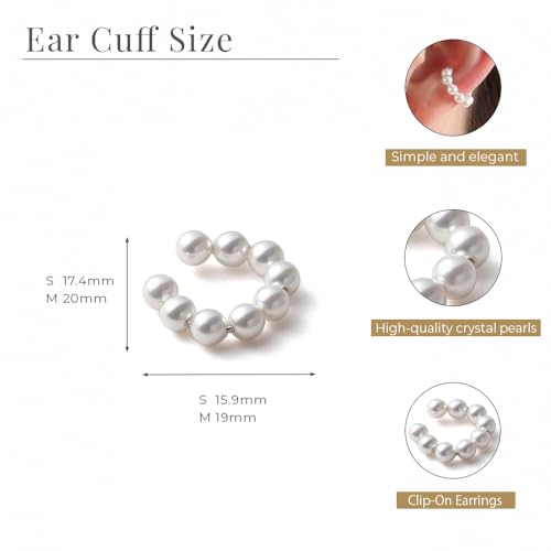 Pearl Ear Cuff Earrings for Women | Premium Quality, Perfected in Japan | 10-Year Brand Warranty