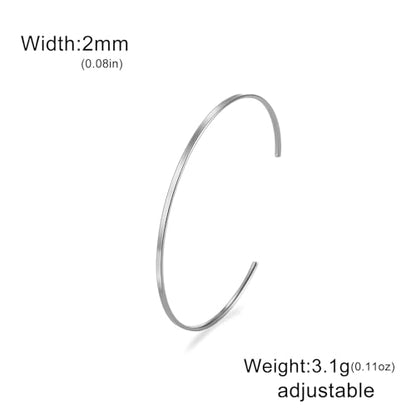 Minimalist Stainless Steel Cuff Bracelets For Adults, Simple Bangle Jewelry