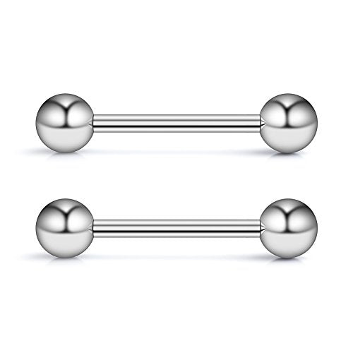 316L Stainless Steel Nipple Shield Barbell Ring Bar Body Piercing 14G - style: Mix Color(3pairs)