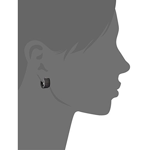 Small Hoop Huggie Earrings For Mens Womens - color: Black