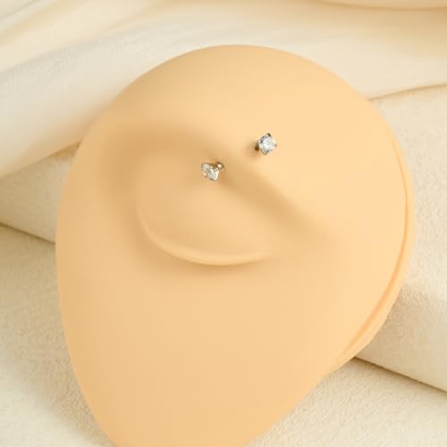 FECTAS Internal Threaded Eyebrow Rook Piercing Jewelry 16G Earrings 8/10mm Vertical Labret Lip Jewelry Curved Barbell Eyebrow Rings Tiny Small Belly Rings Ear Rook Helix Conch Daith Piercing Jewelry - color: silver&gold