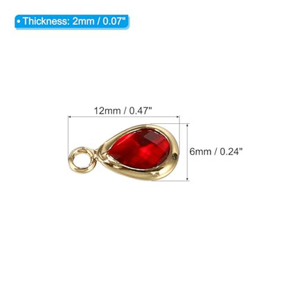 PATIKIL Birthstone Charm Beads Drop Pendant, Handmade Birthstone for Personalized Earrings Bracelet Necklace - color: Red, size: 0.47" x 0.24"