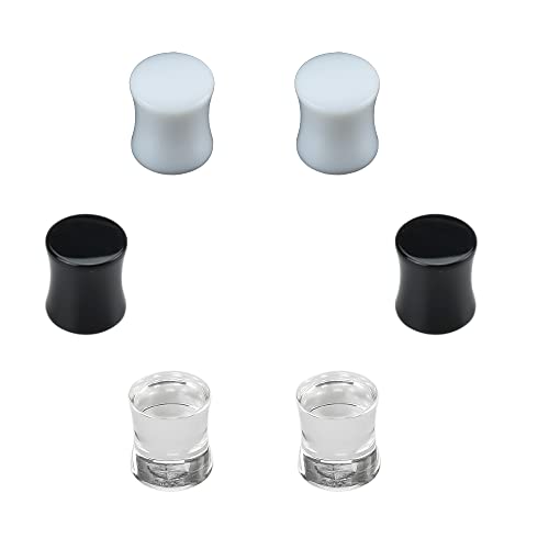 B BodyPJ Sparkles 3Pair-Mix Color Acrylic Ear Plug Expanders UV Ear Gauges Piercing Jewelry - style: 8mm(0g) 3Pair-Mix Color