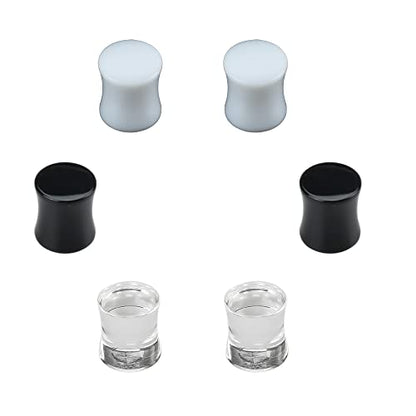 B BodyPJ Sparkles 3Pair-Mix Color Acrylic Ear Plug Expanders UV Ear Gauges Piercing Jewelry - style: 8mm(0g) 3Pair-Mix Color