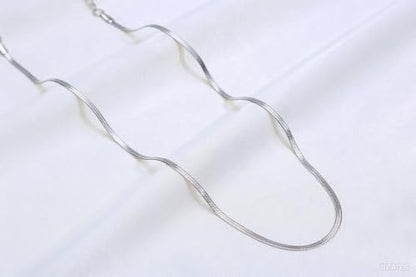 FOSIR Herringbone Necklace for Women, 14K Gold Plated/Silver/Black Choker Necklace, Dainty Surgical Stainless Steel Snake Chain for Women, 2.3mm/3mm/4mm/5mm Width - color: Silver, style: 2.3mm/18 Inch