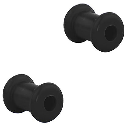 Forbidden Body Jewelry Set of 4G Ultra Soft Comfort Fit Silicone Ear Gauges, 4 Gauge 5mm Flat Double Flared Tunnel Plug Earrings - style: 5mm (4G) Black