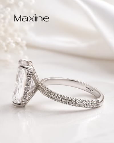 Maxinejewelry 4.5CT Radiant Cut Wedding Ring Set for Women - color: Silver Ring