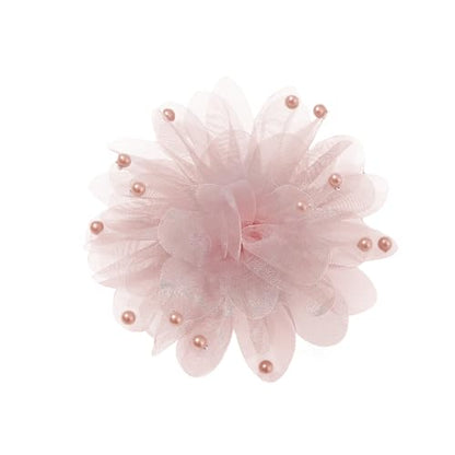 13cm/5in Beaded Mesh Flower Brooch Pin for Women Girls Dainty Round Shell Pearl Ball Beads Camellia Peony Flowers Brooches Lapel Hair Pins Elegant Wedding Anniversary Accessories Jewelry - color: Pink