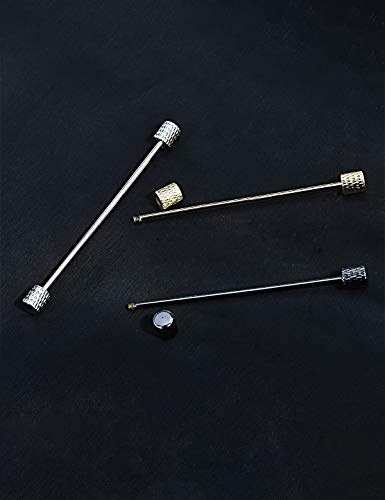 3PCS Men's Classic Brass Shirt Collar Bar Tie Pins Set for Wedding Business with Gift Box - color: Veins Column Head