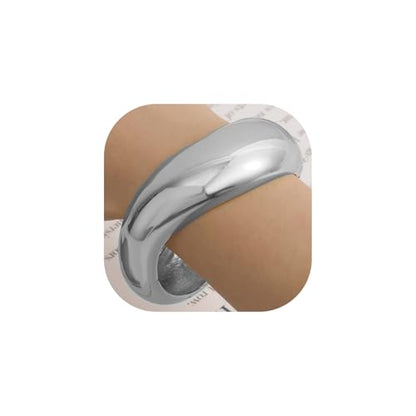 Gold/Silver Cuff Bangle Bracelets For Women Chunky Waterdrop Twisted Hinged Bangle Bracelets Minimalist Arm Cuff Bracelet Jewelry Gifts - color: 2Silver