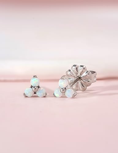 Limerencia G23 Pure Titanium Hypoallergenic Earrings | F136 Implant Grade Titanium Jewelry for Sensitive Ears - color: Trinity Opal