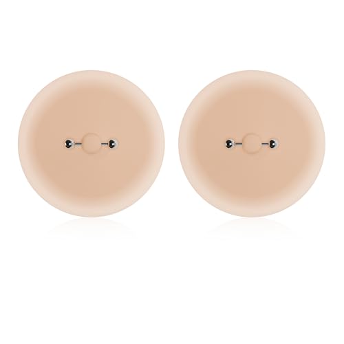 Reusable Nipple Covers with Piercing-Like Jewelry, Invisible Silicone Pasties for Women Nipple Covers for Party - color: Metal Ball