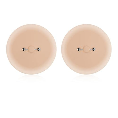 Reusable Nipple Covers with Piercing-Like Jewelry, Invisible Silicone Pasties for Women Nipple Covers for Party - color: Metal Ball