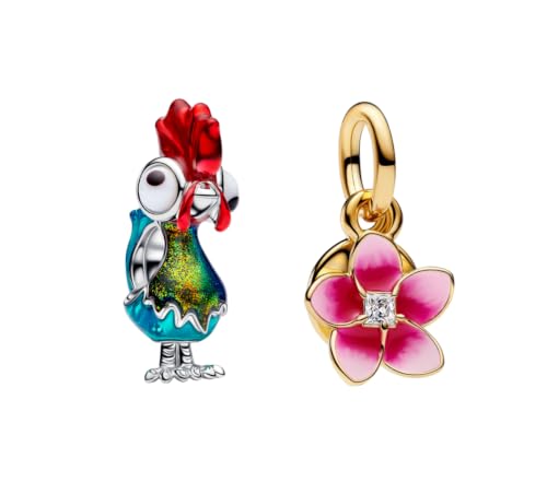 Birthday Fashion Heart Dangle Charm for Bracelets and Necklace Pendant Bead Charms Jewelry Present for Women Family Friends - style: Colorful Animal and Flower