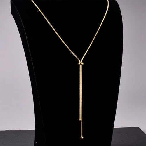 choice of all Rose Gold Necklaces Lariat Necklace for Women Slip Chain Necklace Y-Shaped Pendant Necklaces Trendy Jewelry Gifts - color: A2