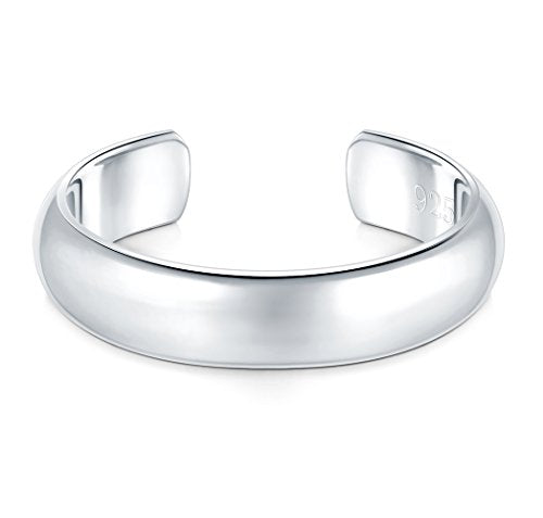 BORUO Toe Rings - 925 Sterling Silver Band Ring - Waterproof 14K Gold Plated Toe Rings - Sterling Silver Rings for Women, 2 mm, 3mm, 4mm - color: 925 Sterling Silver 4mm Toe Ring
