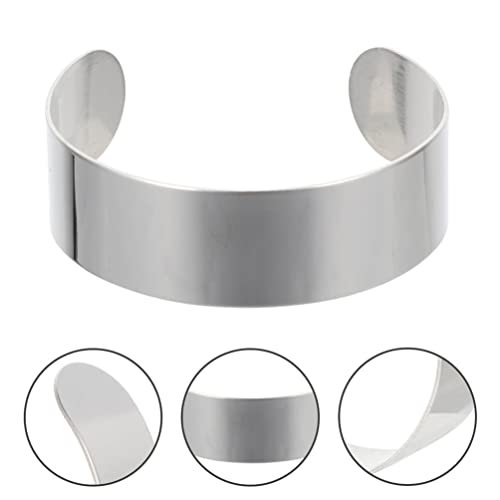 Operitacx 8Pcs Stainless Steel Cuff Bracelet Bases - Adjustable Metal Arm Cuff Blanks for Jewelry Making - Open Bangle Engraving Blanks for DIY Crafts - color: 8Pcs-20mm