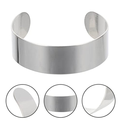 Operitacx 8Pcs Stainless Steel Cuff Bracelet Bases - Adjustable Metal Arm Cuff Blanks for Jewelry Making - Open Bangle Engraving Blanks for DIY Crafts - color: 8Pcs-20mm