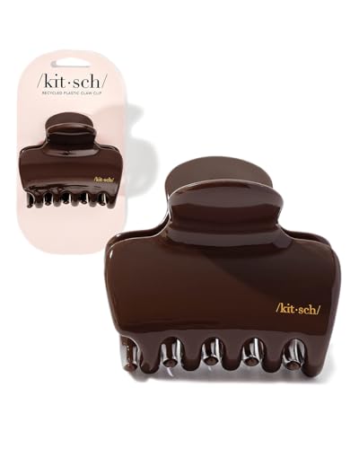 Kitsch Plastic Puffy Claw Clip - Hair Accessories For Women- Chocolate, 1pc | 3.15 Inches Hair Clips For Women – Secure Hold, Stylish Hair Accessories for Full or Half Ponytail – For All Hair Types - color: Chocolate