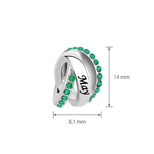 January-December Birthday Charm Compatible with Pandora Bracelets Birthstone Charms for Women Jewelry - style: 5