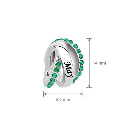 January-December Birthday Charm Compatible with Pandora Bracelets Birthstone Charms for Women Jewelry - style: 5