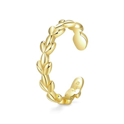 PLOMFOV 14K Gold Filled Gold Toe Rings for Women Adjustable Toe Rings Non Tarnish Solid 14K Real Gold Toe Ring - style: Eternity