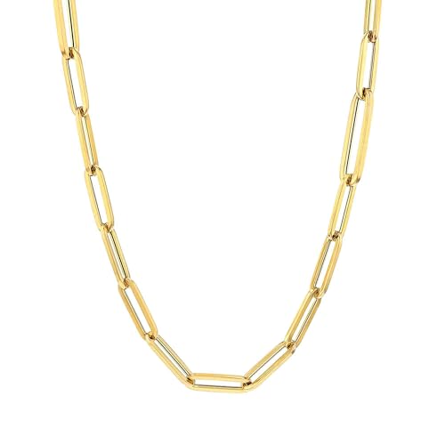 Jewelry Affairs 14k Yellow Gold Paperclip Chain Necklace, 3mm - size: 18