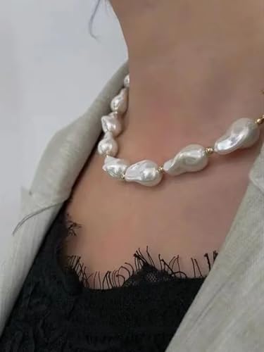 Dainty Lariat Pearl Necklace for Women, Long Gold Minimalist Charm Jewelry, Elegant Pearl Pendant Necklace Gift - color: J-Pisces constellation pendant necklace