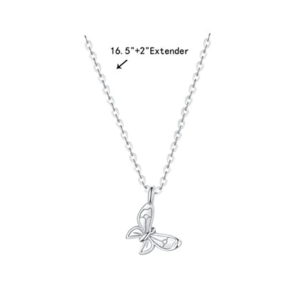 Silver Necklaces for Women Teens, Best Friend Necklace Sister Daughter Gift | Horseshoe Butterfly Swan Wave Evil Eye Necklace Graduation Chritmas Birthday Gifts for Women, Stainless Steel - style: Butterfly