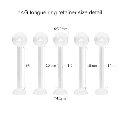 8G/10G/12G/14G/16G/18G Flexible Clear Flat Tongue Nipple Retainer