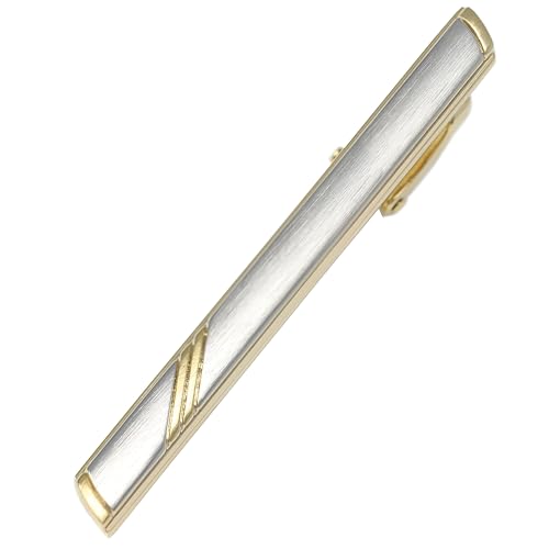 Classic Silver And Gold Bi-tone Plating Tie Clips With Gift Box Men Fashion Tie bar - style: Stripe S