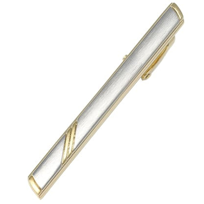 Classic Silver And Gold Bi-tone Plating Tie Clips With Gift Box Men Fashion Tie bar - style: Stripe S