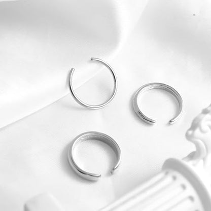 Mikovivi 3pcs Adjustable Toe Rings, Thin Open Band Toe Rings Elegant Summer Beach Foot Jewellery for Woman - color: Silver