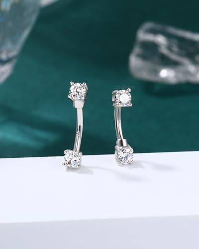 925 Sterling Silver Rook Piercing Jewelry, 16g Eyebrow Ring, Eyebrow Piercing, 6mm-8mm Rook Earring, Vertical Lip Labret Piercing Jewelry for Women Men - style: 6mm