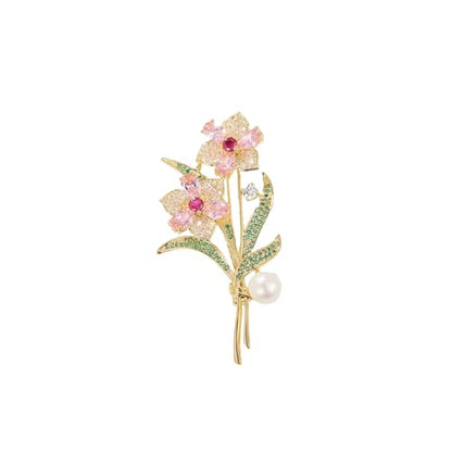 Anmpab Rhinestone Rose Flower Brooch for Women Sparkling Crystal Floral Broach for Blazer Dress Jacket Coat Lapel Wedding Prom Accessory