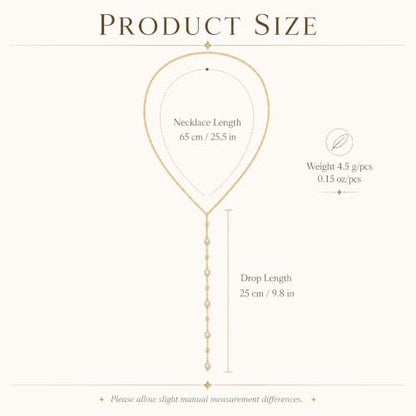 Frodete Gold Lariat Necklace for Women Long Gold Drop Necklace with Clear Beads Adjustable Y Necklace for Dresses Party Vacation - color: B1:gold long necklace